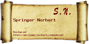 Springer Norbert névjegykártya